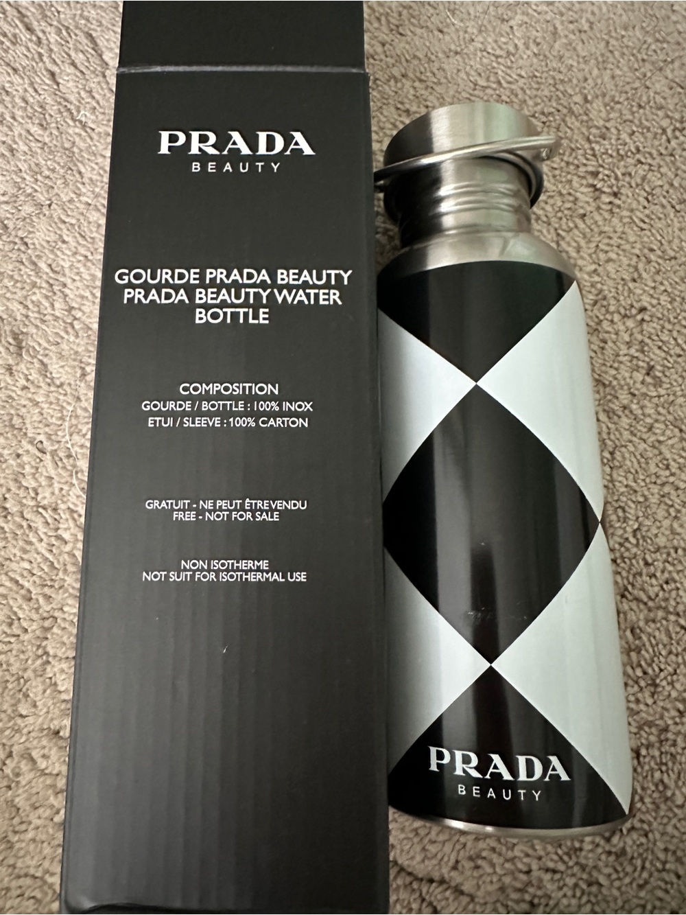 Prada Beauty Gift Steel Water Bottle
